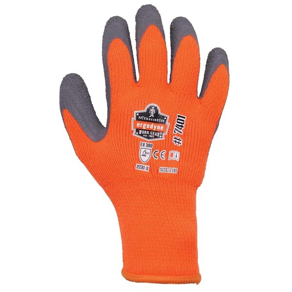 Orange Coated Lightweight Winter Work Gloves, L, PR