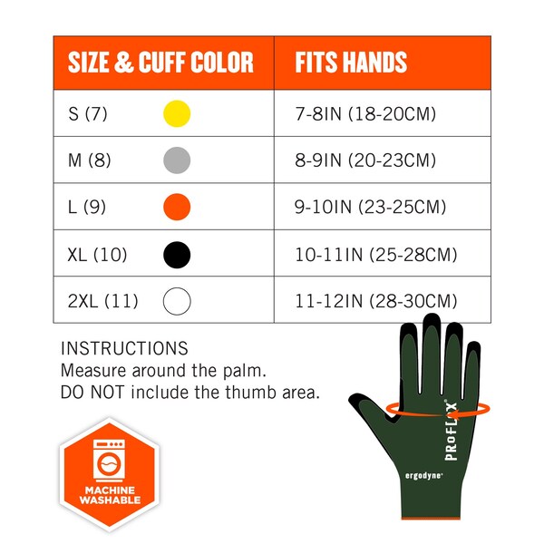 ANSI A7 Nitrile Coated CR Gloves, Green, Size L