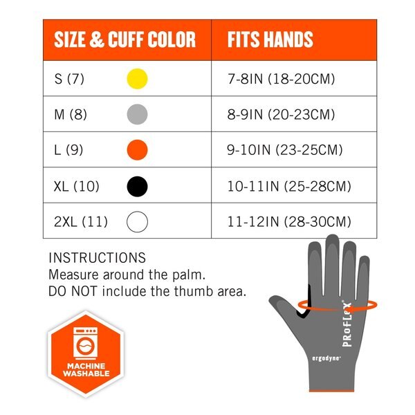 ANSI A7 PU Coated CR Gloves, Gray, Size XL