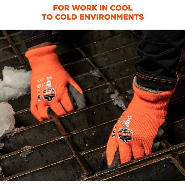 Orange Coated Lightweight Winter Work Gloves, L, PR