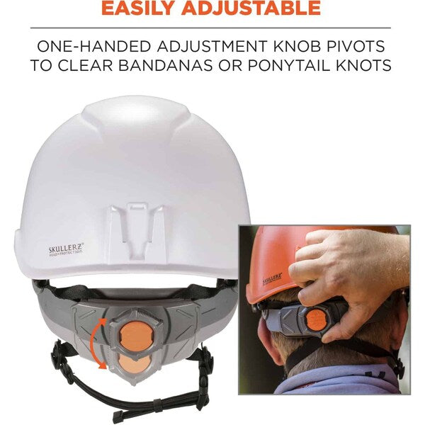 White Class E Safety Helmet + LED Light