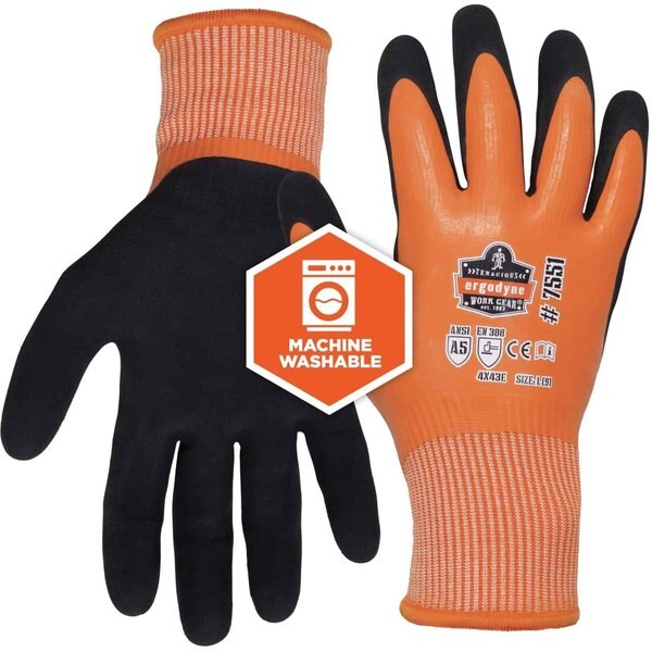 Orange A5 Coated Waterproof Gloves, XL, PR