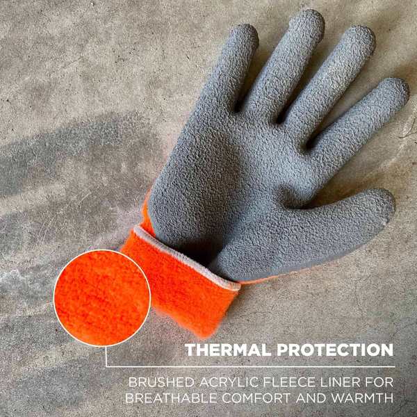 Orange Coated Lightweight Winter Work Gloves, L, PR