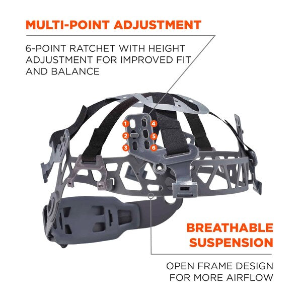 White Class E Safety Helmet + LED Light