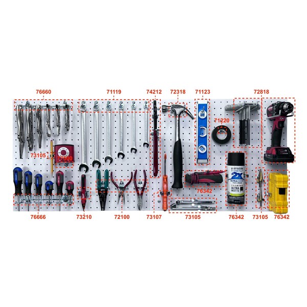 (2) 22 In. W x 18 In. H x 1/8 In. D White Polypropylene Pegboards with 3/16 In. Hole Size