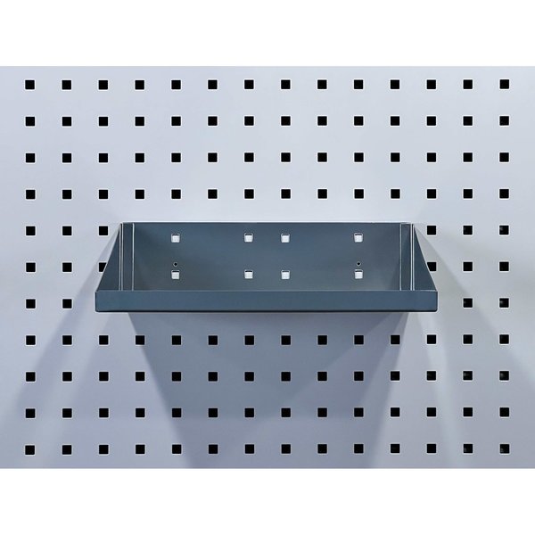 12 In. W x 10 In. D Silver Epoxy Coated LocBoard Steel Shelf with 6 Holes for Garment Hangers