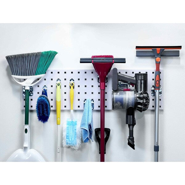 (1) 31.5 In. W x 9 In. H White Epoxy 18-Gauge Steel Square Hole Pegboard Strip