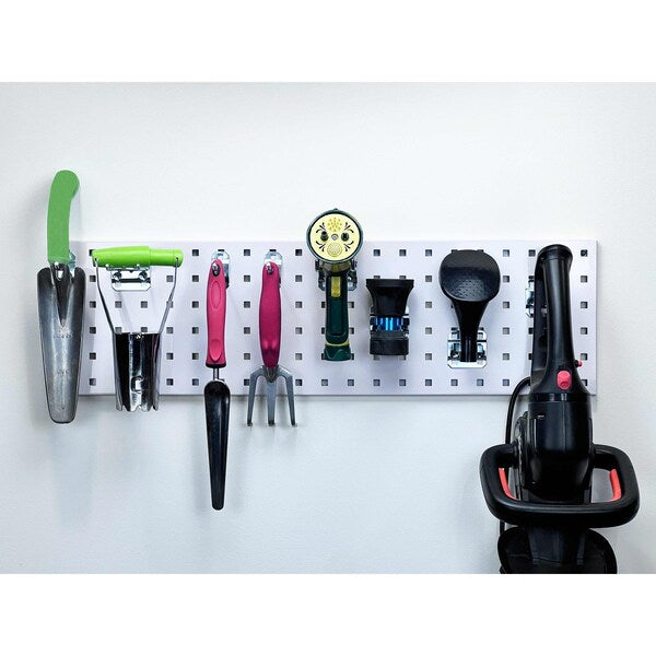 (1) 31.5 In. W x 9 In. H White Epoxy 18-Gauge Steel Square Hole Pegboard Strip