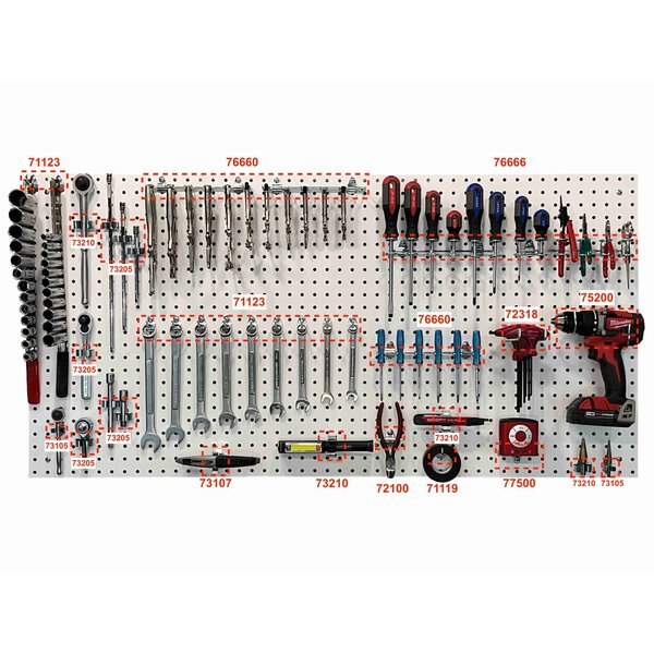 (2) White 24 In. W x 42 In. H x 1/4 In. D High Density Fiberboard Round Hole Pegboards with Mounting Hardware