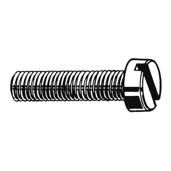 #2-56 x 1/2 in Slotted Pan Machine Screw, Plain 18-8 Stainless Steel, 100 PK