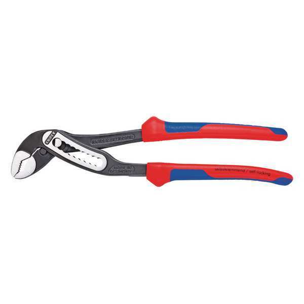 7 1/4 in V-Jaw Water Pump Plier Serrated, Bi-Material Grip