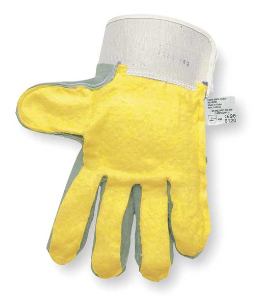 Leather Palm Gloves, M, Gray, PR