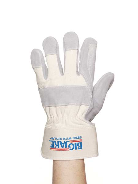 Leather Palm Gloves, XL, Gray, PR