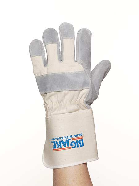 Leather Palm Gloves, M, Gray, PR