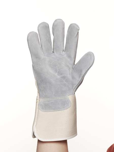 Leather Palm Gloves, M, Gray, PR