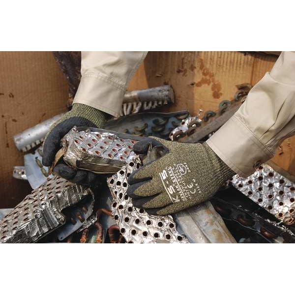 Cut Resistant Coated Gloves, A4 Cut Level, Latex, M, 1 PR