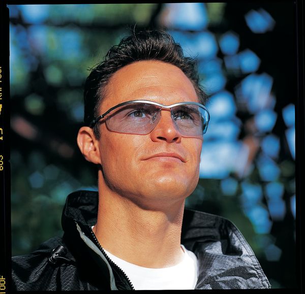 Safety Glasses, Wraparound Light Blue Polycarbonate Lens, Scratch-Resistant