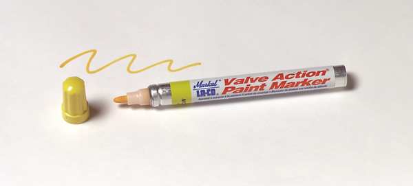Permanent Valve Action Paint Marker, Medium Tip, Yellow Color Family, Paint