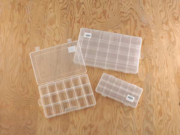 Adjustable Compartment Box with 11 to 46 compartments, Plastic, 3-1/2