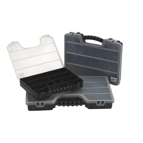 Compartment Box with 9 compartments, Plastic, 2 7/32 in H x 13-1/2 in W