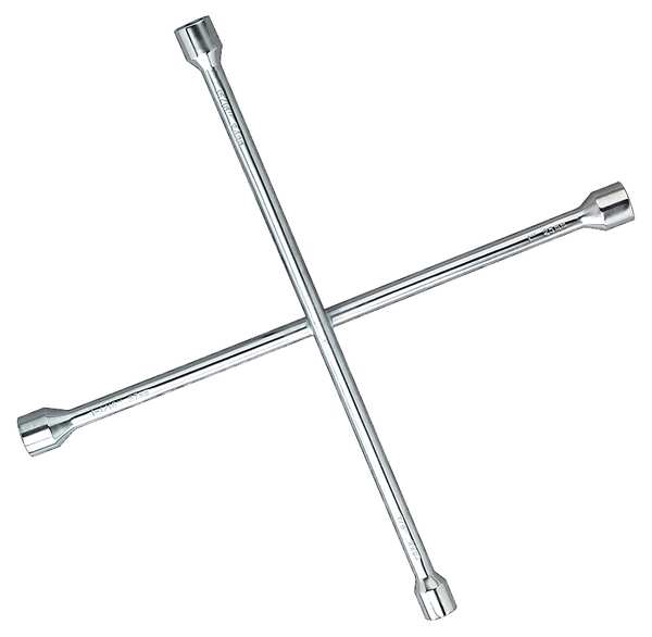 Lug Nut Wrench, 4 Way, L 25 In