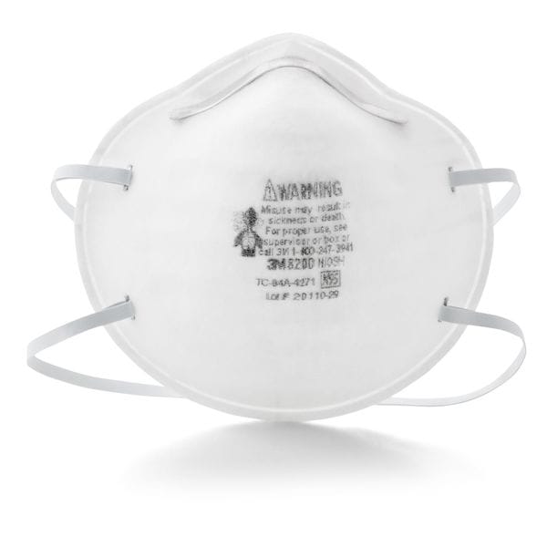 N95 Disposable Respirator, 8200, Dual Headstrap, Polyisoprene Strap, Nose Clip, White, Pack of 20