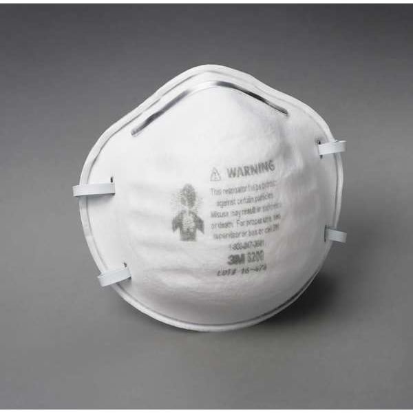 N95 Disposable Respirator, 8200, Dual Headstrap, Polyisoprene Strap, Nose Clip, White, Pack of 20