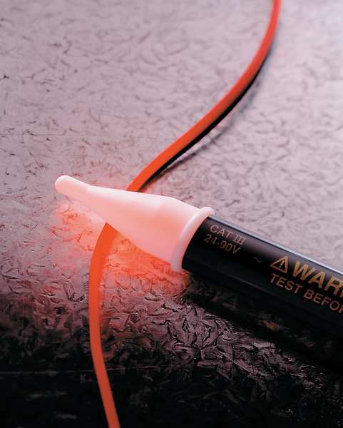 Voltage Detector, 20 to 90V AC, 5 in Length, Audible, Visual Indication, CAT IV 1000V Safety Rating