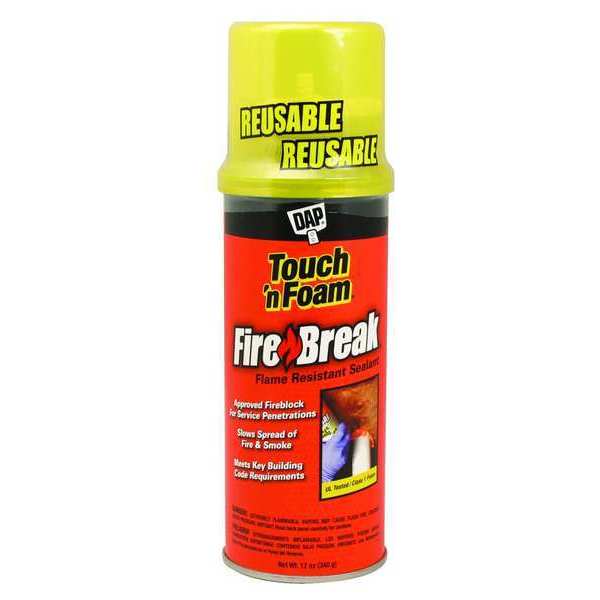 Fire Barrier/Insulation Spray Foam Sealant Kit, Aerosol Can, Orange, 1 Component