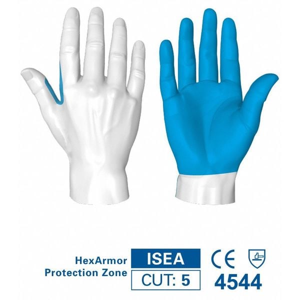 Cut Resistant Coated Gloves, A7 Cut Level, Natural Rubber Latex, M, 1 PR