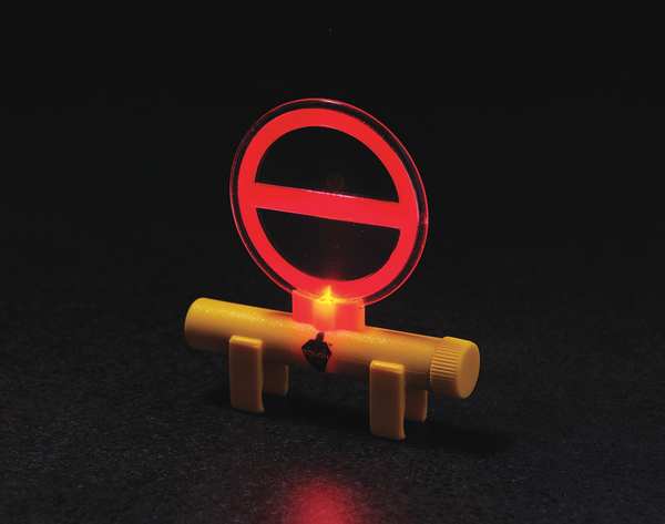 Door Barricade LED Light, Plastic, 5 in H, 1 in L, 4 1/2 in W, Yellow
