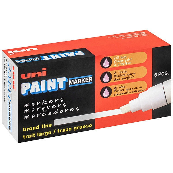Permanent Paint Marker, Large Tip, White Color Family, Paint
