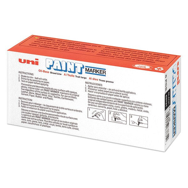 Permanent Paint Marker, Large Tip, Black Color Family, Paint