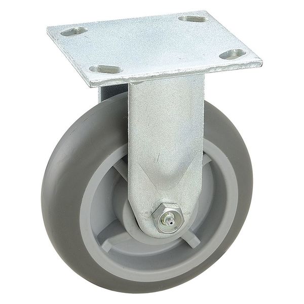 Rigid NSF-Listed Plate Caster, TPR, 6 in., 600 lb.