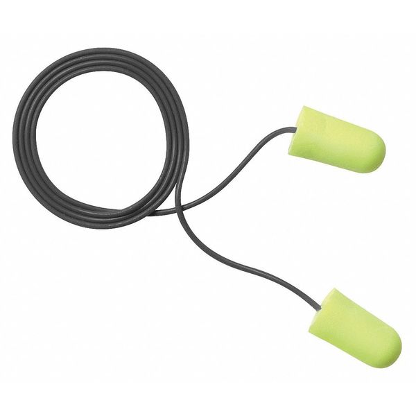 E-A-R Disposable Corded Ear Plugs, Metal Detectable, Bullet Shape, NRR 32 dB, Yellow, 100 Pairs
