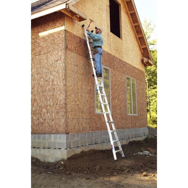 Multipurpose Ladder, Extension, Scaffold, Staircase, Stepladder Configuration, 15 ft, Aluminum