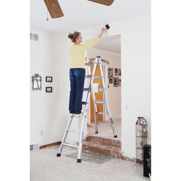 Multipurpose Ladder, Extension, Scaffold, Staircase, Stepladder Configuration, 15 ft, Aluminum