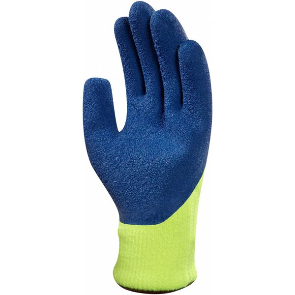 Hi-Vis Cut Resistant Coated Gloves, A3 Cut Level, Natural Rubber Latex, M, 1 PR
