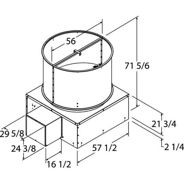 Roof Vent, 48 In, w/ 2 HP Drive Pkg