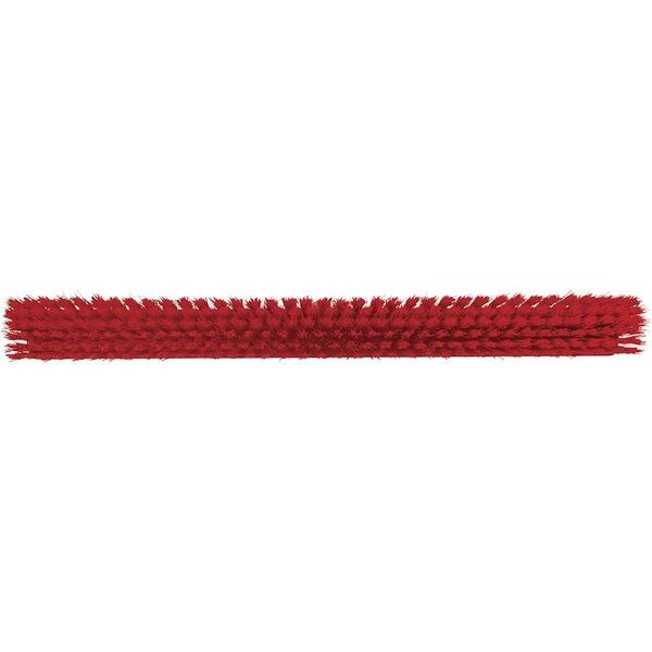 24 in Sweep Face Broom Head, Soft/Stiff Combination, Synthetic, Red