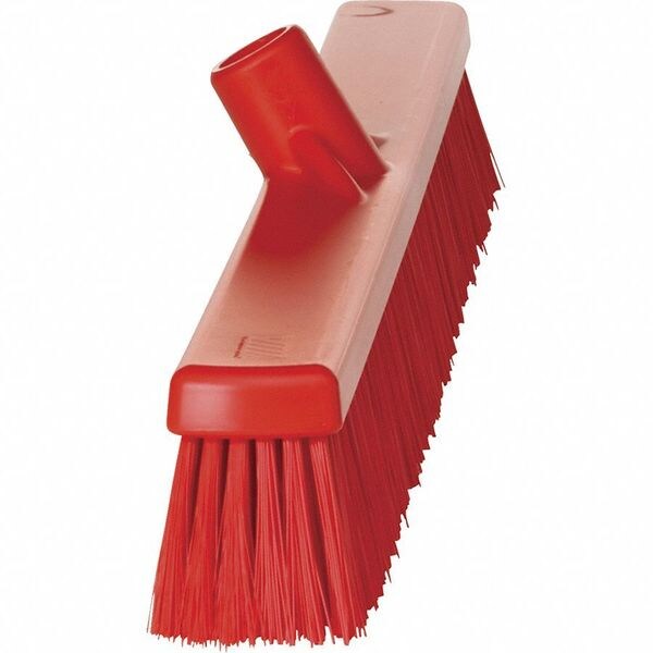 24 in Sweep Face Broom Head, Soft/Stiff Combination, Synthetic, Red