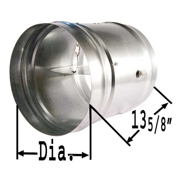 Round Fire Damper, 165 Deg F, 13-5/8 In. D