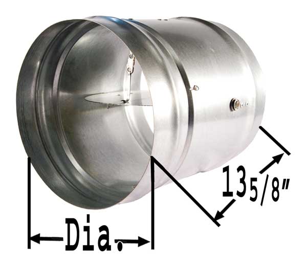 Round Fire Damper, 165 Deg F, 13-5/8 In. D
