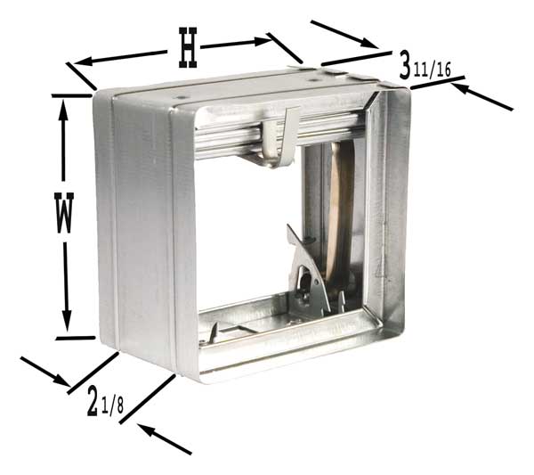 Square Fire Damper, 15-3/4 In. W