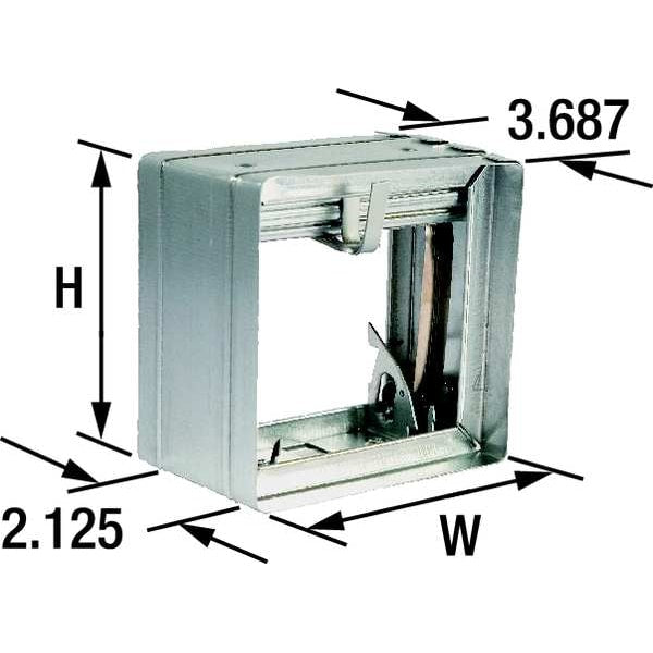 Square Fire Damper, 13-3/4 In. W