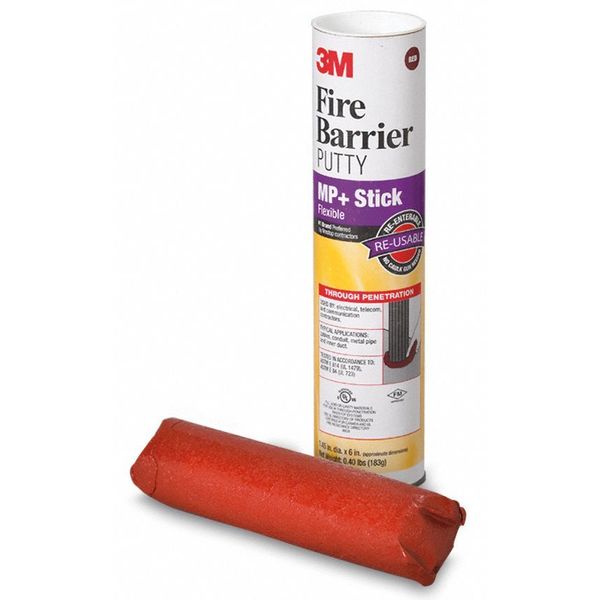 Fire Barrier Putty, 1.45 x 6In H, Red Brwn