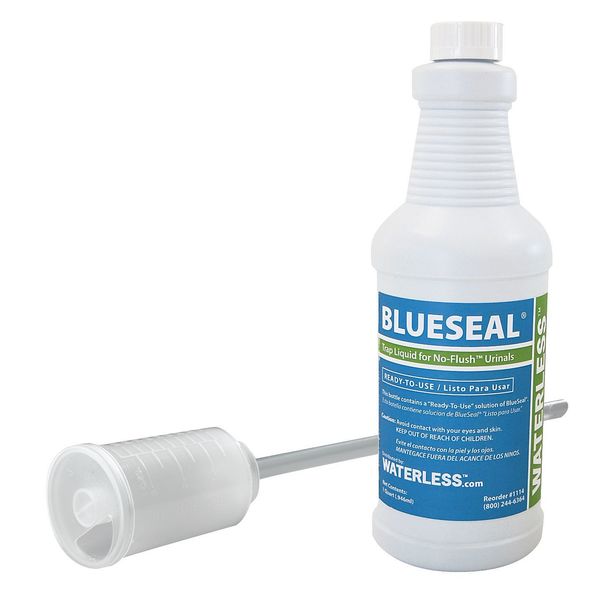 Waterless Urinal Sealant, Ready To Use, 1 qt, Liquid, Blue