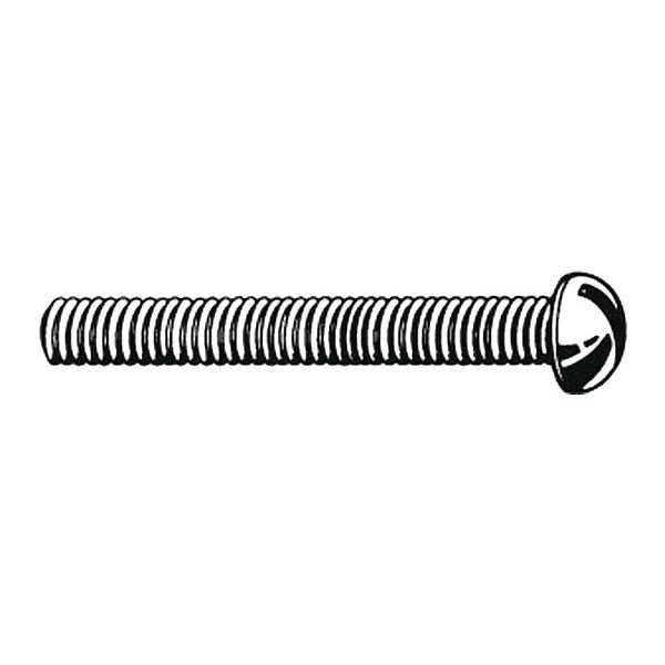 #6-32 x 1-3/4 in Slotted Round Machine Screw, Plain Brass, 100 PK