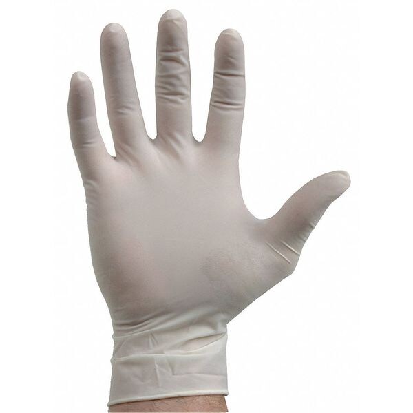 Disposable Gloves, Natural Rubber Latex, Powder Free, Natural, S, 100 PK