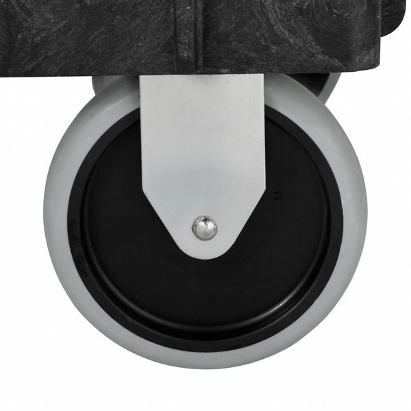 Structural Foam Utility Cart with Deep Lipped Plastic Shelves, Flat, 2 Shelves, 300 lbs